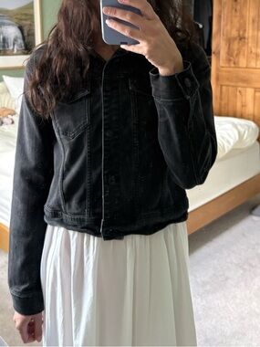 Wax Jean Black Denim Jacket - Cropped